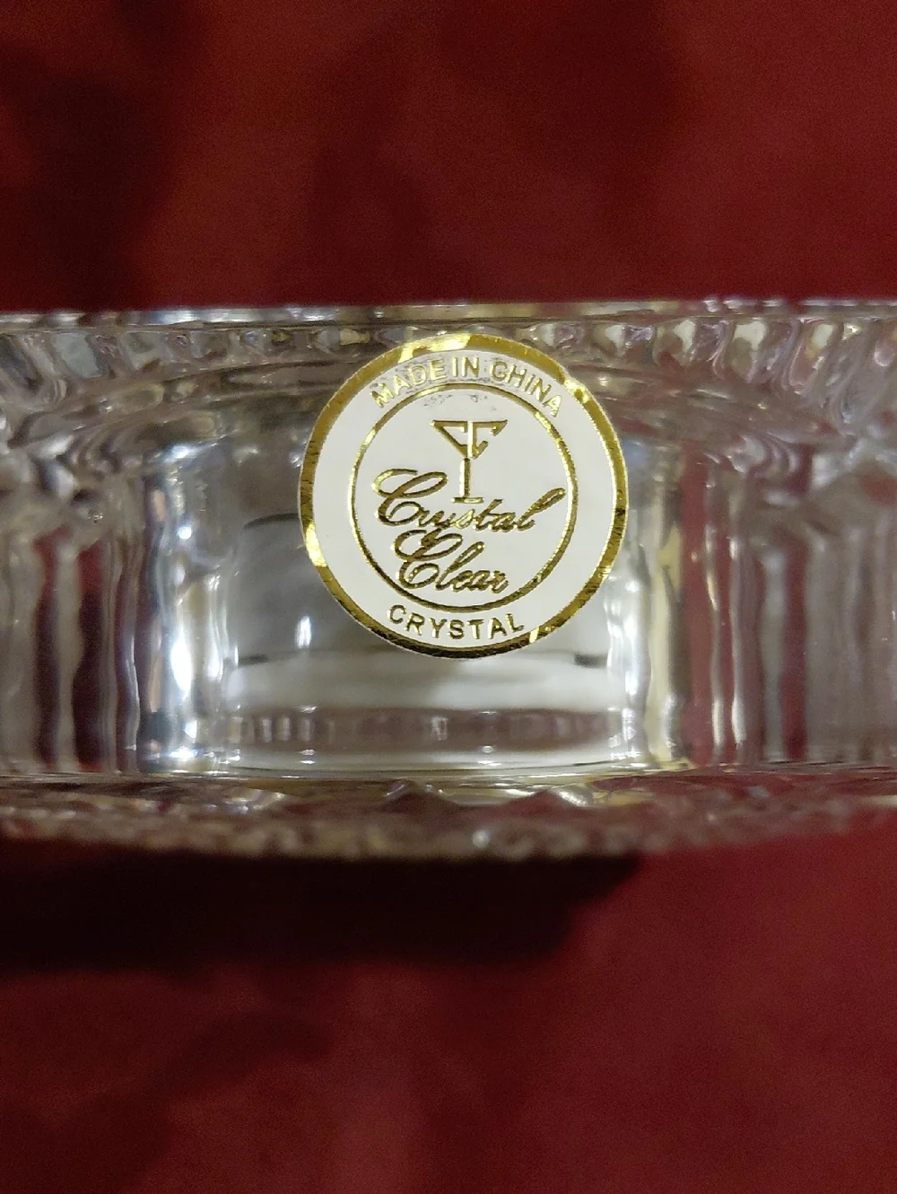 Vintage Crystal Clear Clock - Clear Glass with White Dial. Battery Not Included.